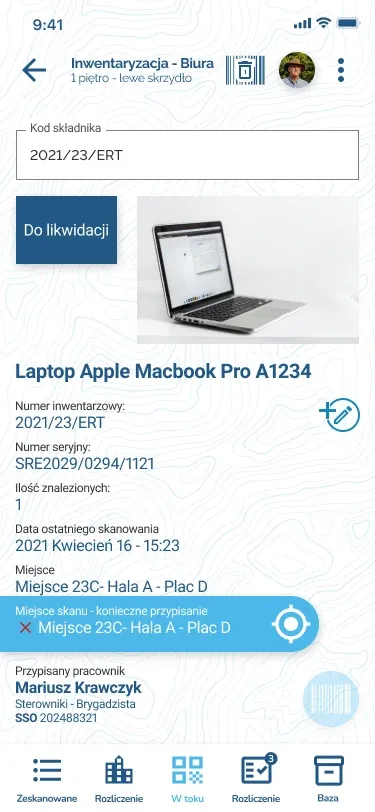 Skan -Jeden element Do zmiany